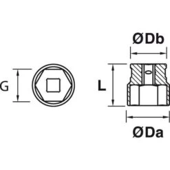 MOB Metal Box Of 1/2'' Impact Sockets, 10 Pieces
