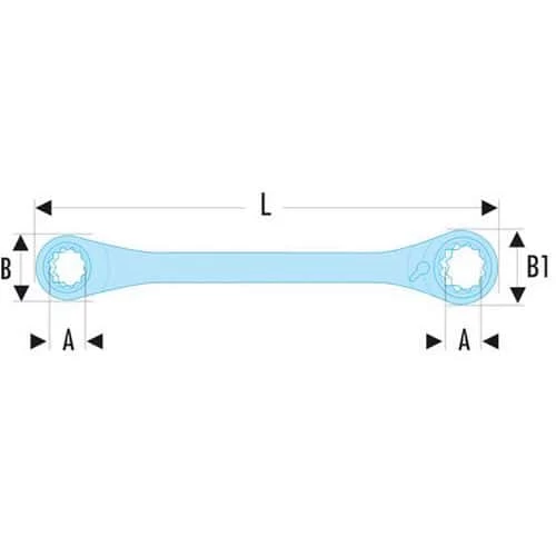 FACOM Metric Multi-opening Straight Ratchet Ring Spanners - Image 3