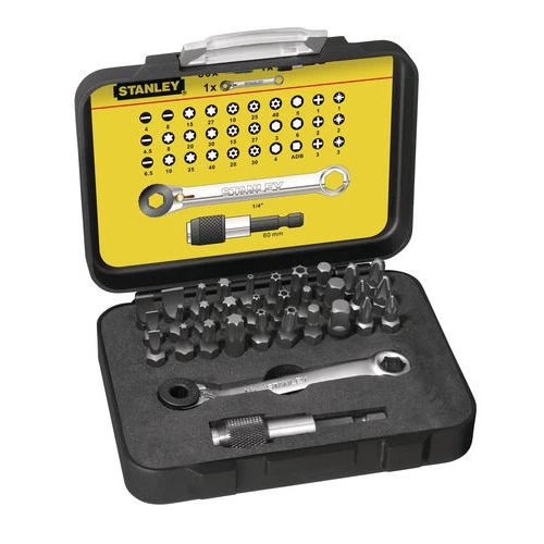 Stanley Fatmax Pro 1/4 Screwdriver Bit + Mini Ratchet Set - 32-piece