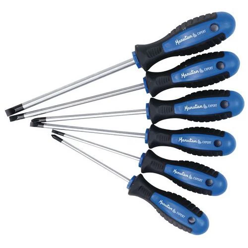 Set Of 6 screwdrivers, Slotted + Phillips Screws - Manutan - Image 3