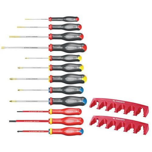 FACOM Set Of 12 Prot2 Screwdrivers With Rack