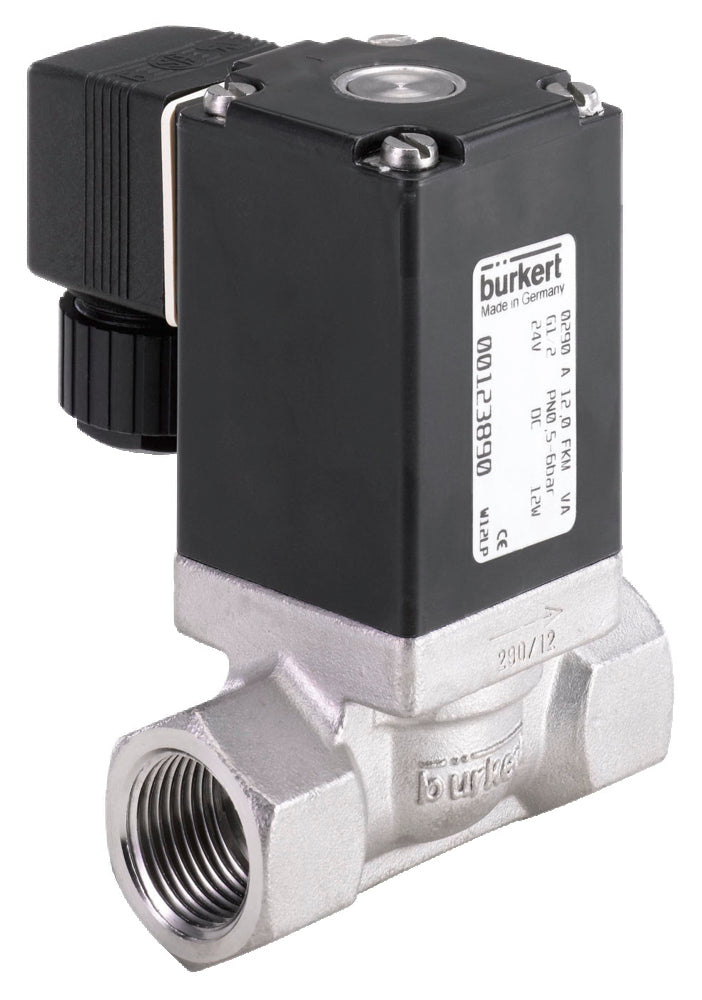 Solenoid Valve G1/2'' NC Stainless Steel EPDM 0-16bar/232psi 24VAC/DC Vacuum Oxygen Fat/Oil Free Drinking Water 290 208226