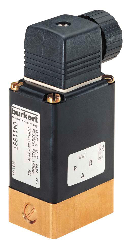 Solenoid Valve 3/2 NO 32x46mm SFB Flange Brass NBR -1-3bar/-15-44psi 24VDC 0331 41168