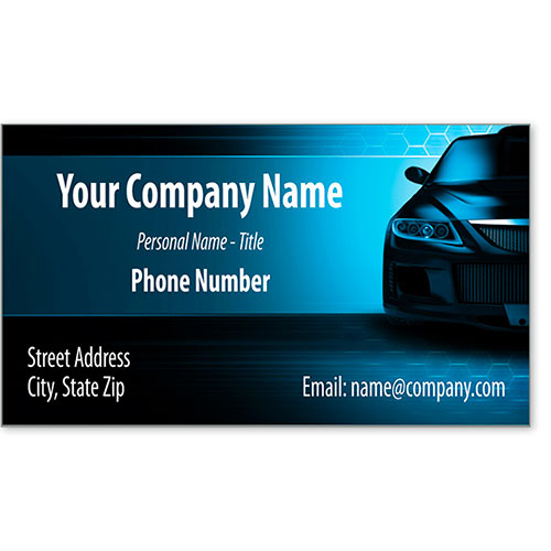 Designer Automotive Business Cards - Blue Marauder