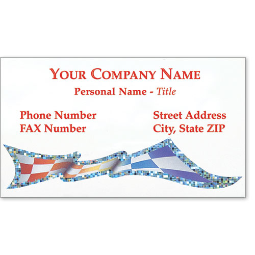 Automotive Business Cards with Foil - Checkered Flag