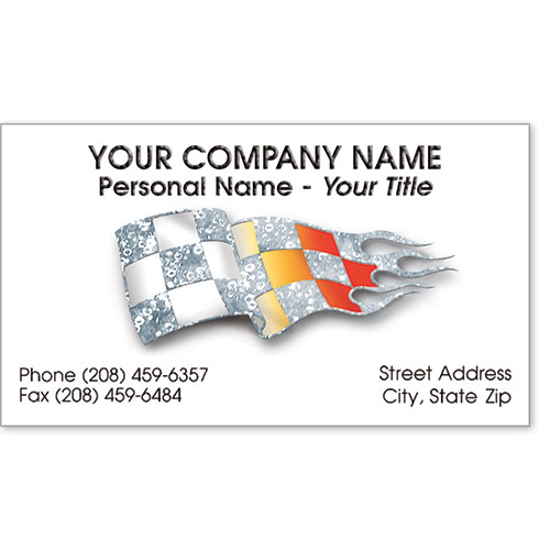 Automotive Business Cards with Foil - Shiny Checkered Flag