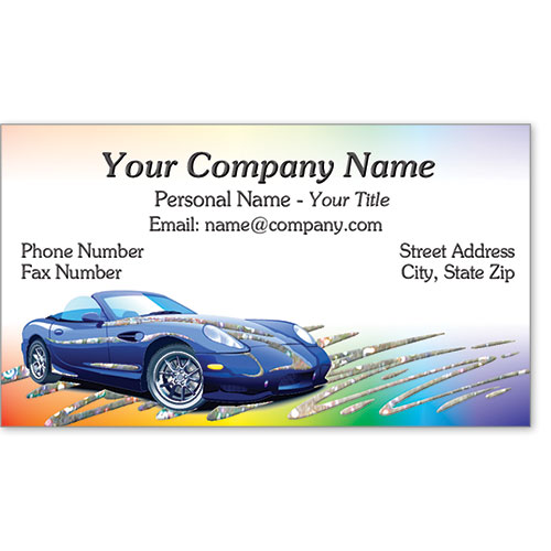 Automotive Business Cards with Foil - Rainbow Race