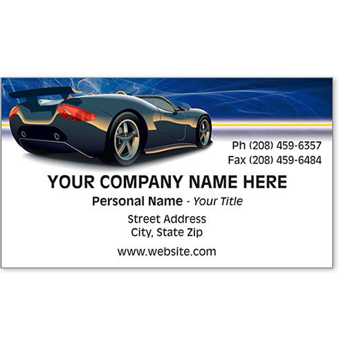 Premier Automotive Business Cards - Blue Lighting