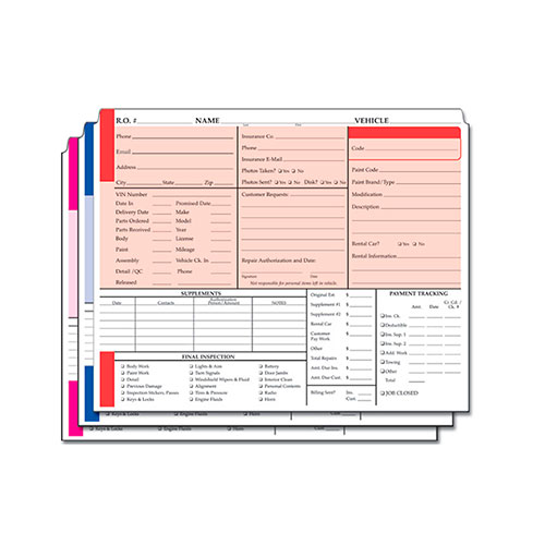 Heavy-Weight Color-Coded Repair Order Folders - Version 2