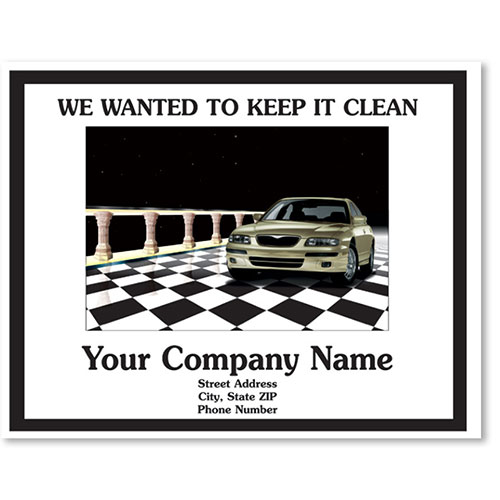 Personalized Full-Color Paper Floor Mats - Checkered Design