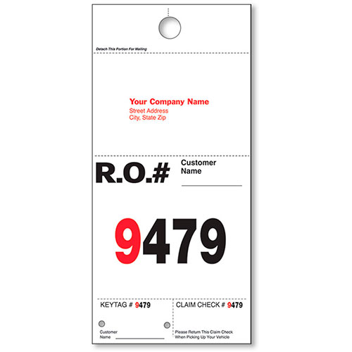 Personalized Auto Hang Tags with Imprint & Numbers