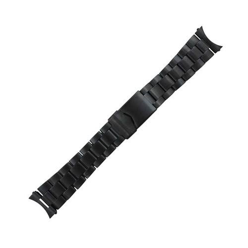 Hadley Roma Metal Watch Band Black Finish 22mm Curved or Straight Ends 6 1/2 Inch Length