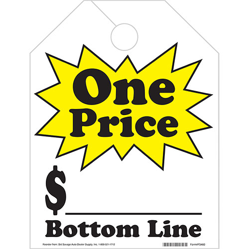 Bright Mirror Tags-One Price Bottom Line 8.75 x 11.5in (50)