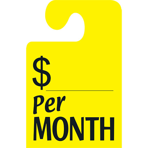 Wide Hook Mirror Tags-Per Month 8.5" x 11.5" (50)