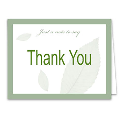 Thank You Blank Greeting Card 4 1/2" x 5 1/2" (50)