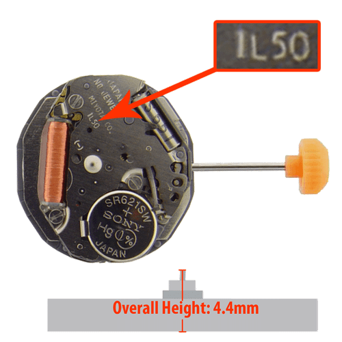 Miyota/Citizen LTD 3 Hand Watch Movement 1L50 Quartz Movement Overall Height 4.4mm