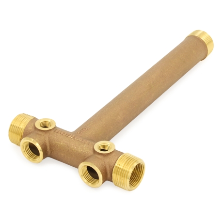 1" MPT x 10" Solid Brass Well Tank Tee (Lead-Free)