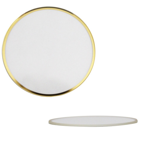 Watch Crystal Flat Round Mineral Glass Crystal 1mm Gold Trim