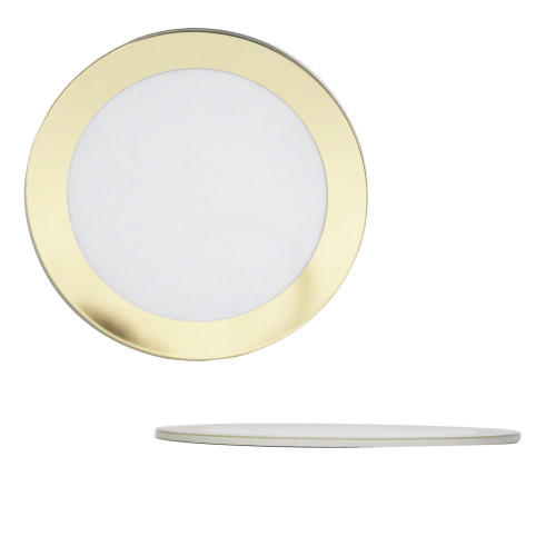 Watch Crystal Flat Round Mineral Glass Crystal Wide Gold Trim