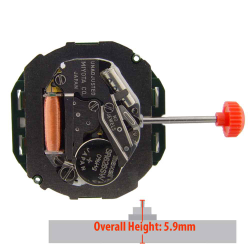 Miyota/Citizen LTD 3 Hand Quartz Watch Movement 2105 Day And Date At 3:00 Overall Height 5.9mm
