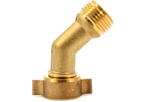 Camco 22605 45-Degree Brass Hose Elbow with Gripper for RV Fresh Water Connections