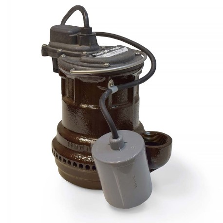 Automatic Sump Pump w/ Piggyback Wide Angle Float Switch, 10' cord, 1/4 HP, 115V