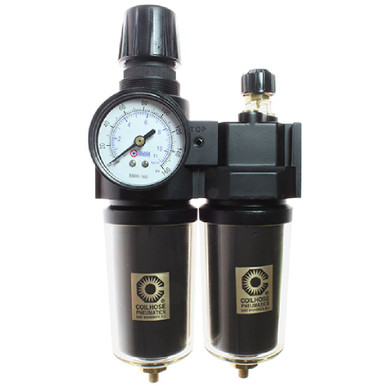 Opens dialog Coilhose Pneumatics 27FCL4-GS 27 Series 1/2" Integral Filter/Regulator + Lubricator, Gauge, Metal