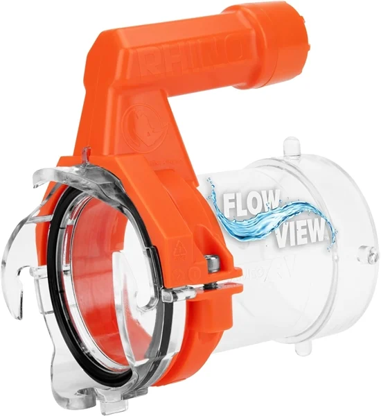 Camco 39570 Rhino RV Sewer Extender PRO, 5″ Clear Bayonet Hose Extension with Handle & LED