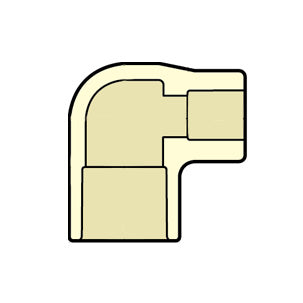 1-1/4" x 3/4" CTS CPVC 90 Degree Reducing Elbow 4106-167