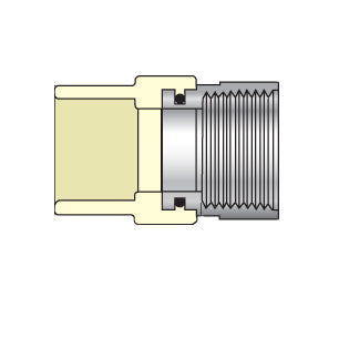 1" CTS CPVC Female Adapter with Stainless Steel Thread Transition 4135-010SS