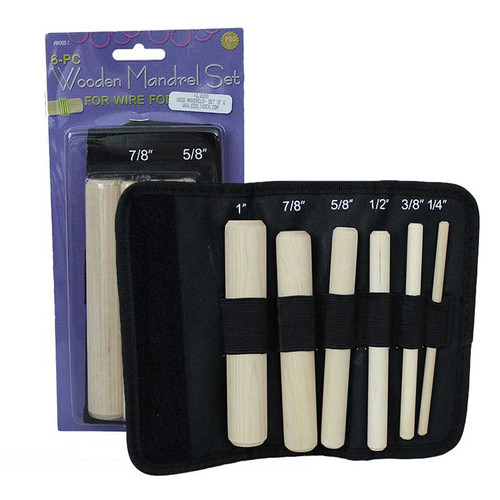 Wooden Mandrel Set of 6 for Wire Forming and Wrapping 1/4 to 1 Inch