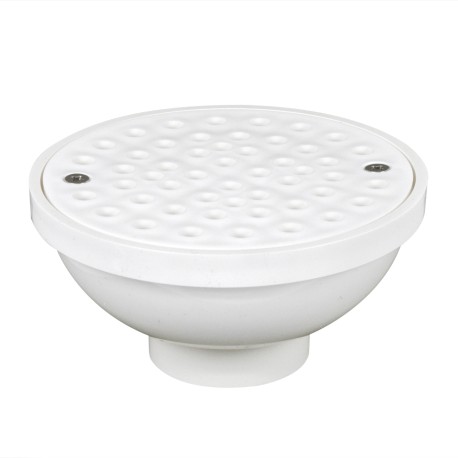 General Purpose 4-Way Area PVC Floor Drain, Round, 2" Hub or 3" Inside Fit
