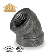 2" 125 WSP Cast Iron Threaded 45 Elbow