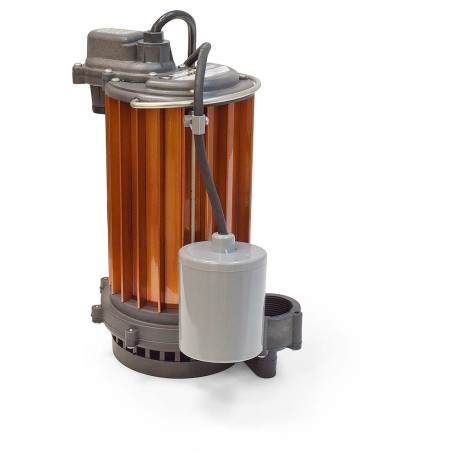 Automatic Sump Pump w/ Piggyback Wide Angle Float Switch, 10' cord, 1/2 HP, 115V