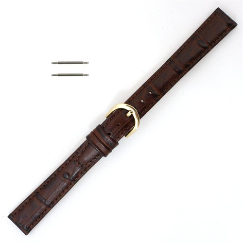 Brown Watch Band Leather 14mm Gator Chrono Style 7 1/2 Inch Length