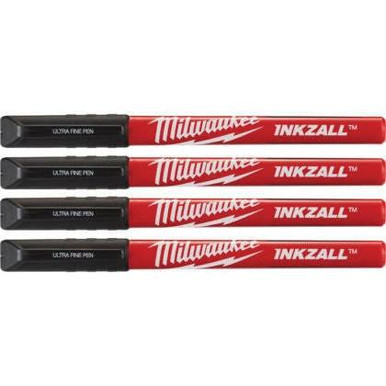 Milwaukee 48-22-3164 INKZALL Black Ultra Fine Point 4 Pk