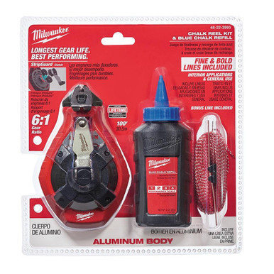 Milwaukee 48-22-3993 100 ft Precision Line Kit w/ Blue Chalk Bold Line