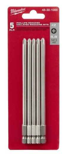 Milwaukee 48-30-1000 Phillips Reduced Collated Magazine Bits 5 pc.