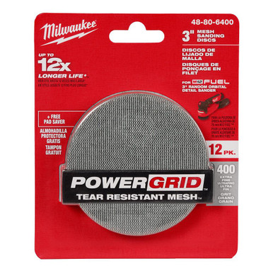 Milwaukee 48-80-6400 3 in 400 Grit Mesh Sanding Discs