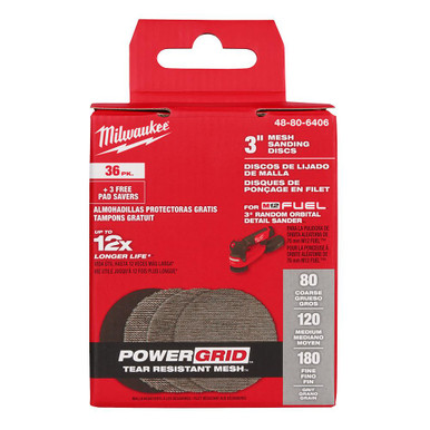 Milwaukee 48-80-6406 3 in Assorted Grit Mesh Discs