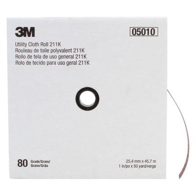 3M 1" x 50 Yard 80+Grit Utility Cloth Roll 211K (05010)