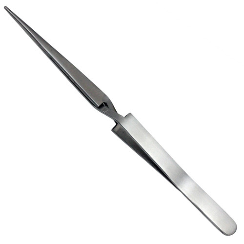 Cross Locking Utility Tweezer 6.5 Inch with Serrated Tips