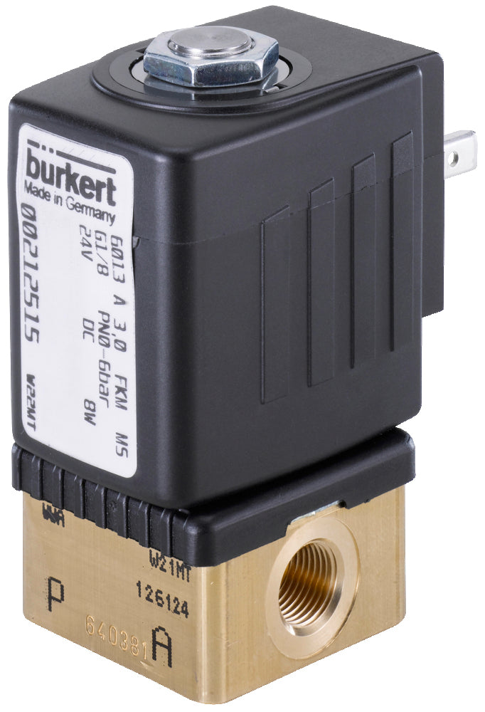 Solenoid Valve G1/4'' NC Brass PTFE 0-12bar/174psi 12VDC Oxygen Fat/Oil Free 6013 288670