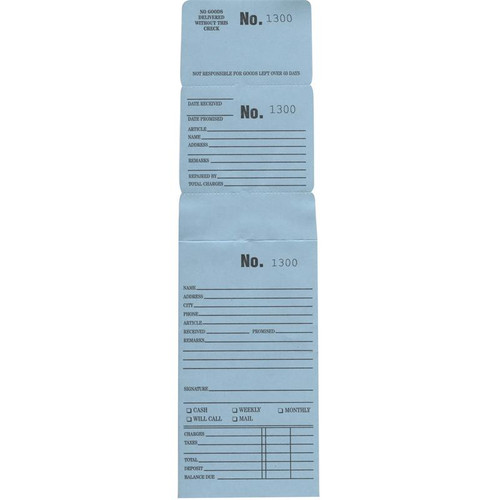 Triple Duty Watch and Jewelry Repair Job Envelopes 3 x 5.75 Inches Blue with Layaway Box of 1000