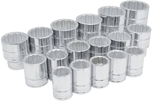 3/4" Drive 12-Point Sockets 17 Pieces Set 55205