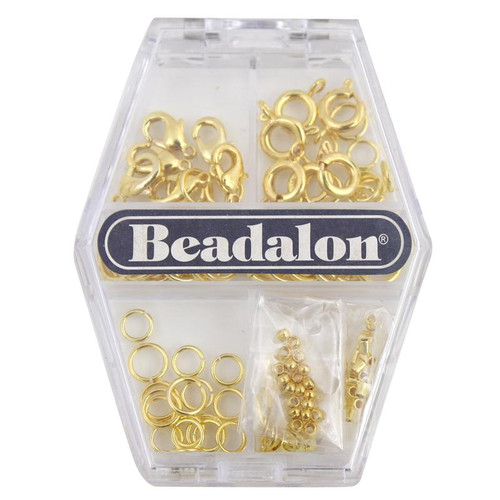 Necklace Finishing Variety Kit, Gold Plated 132 Pieces
