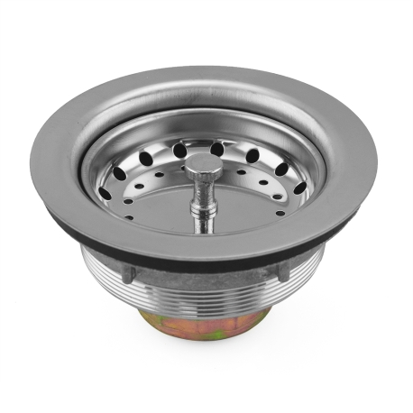 St. Steel Big Boy Kitchen Sink Drain Strainer w/ Spring Clip Basket