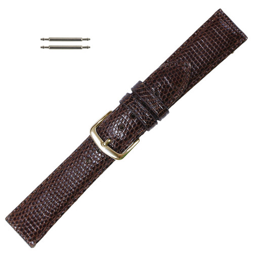 Hadley Roma Brown 18mm Genuine Java Lizard Watch Band 7 7/16 Inch Length