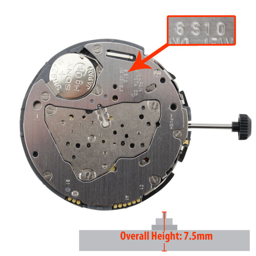 Miyota/Citizen LTD Quartz Chronograph Watch Movement 6S10 Date At 3:00 Overall Height 7.5mm