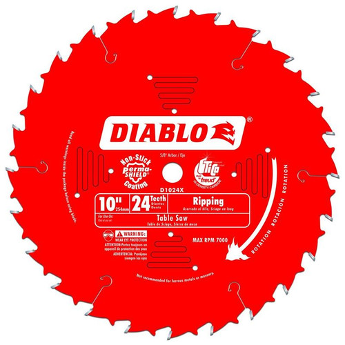 Diablo 10-Inch 24-Tooth ATB Ripping Saw BladeD1024X